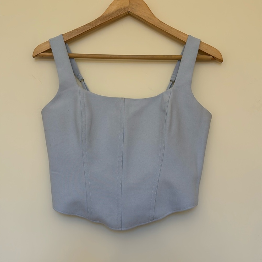 Cropped Blue Corset Top